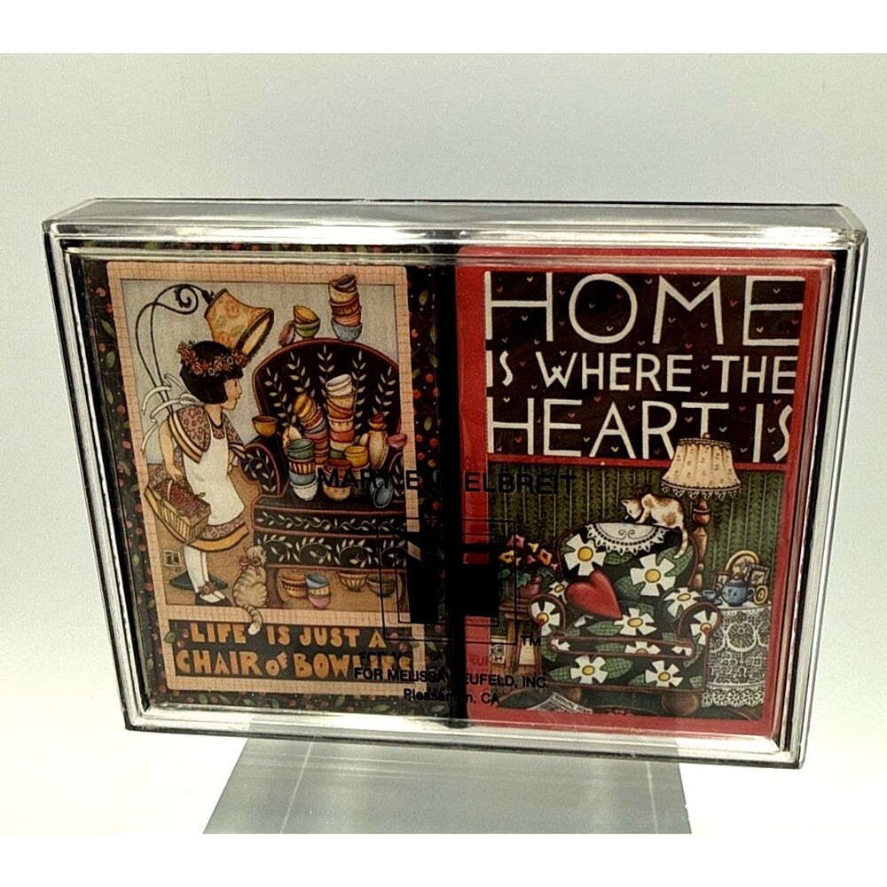 Vintage Mary Engelbreit Playing Cards 2 Decks Collectible Box NEW